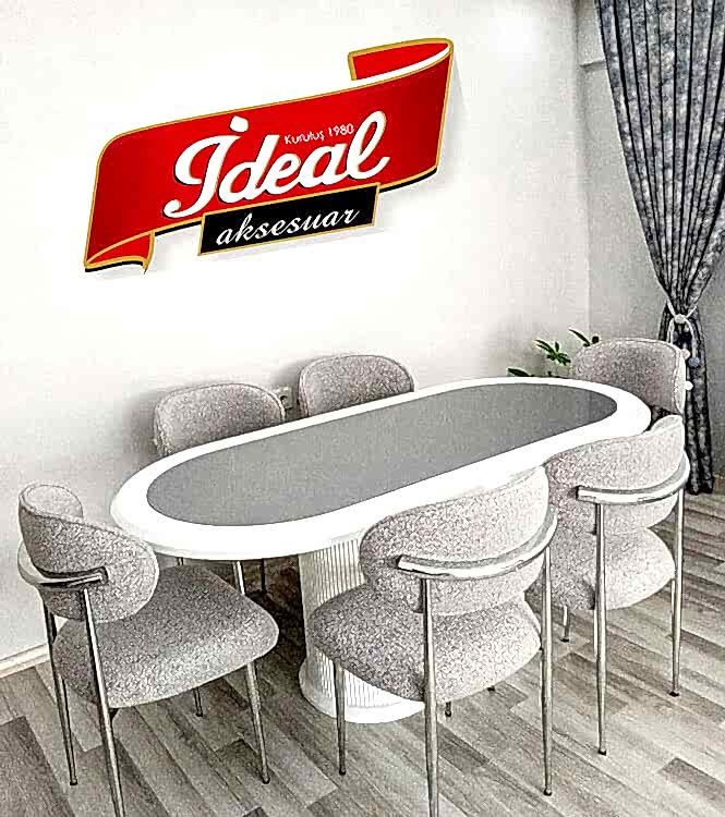 Oval Aynalı Masa Takımı 1